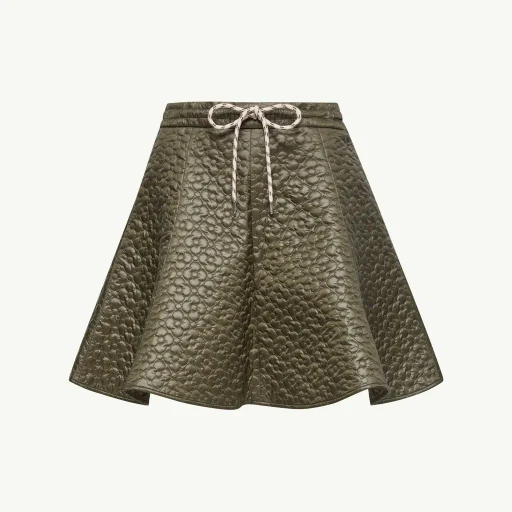 Floral-Quilted Padded Mini Skirt