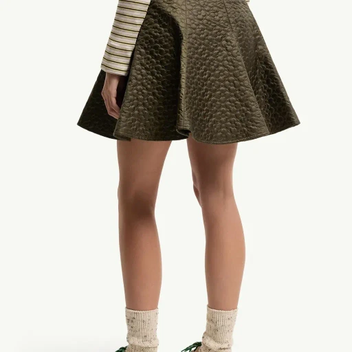 Floral-Quilted Padded Mini Skirt