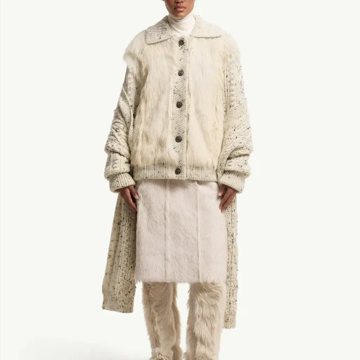 Shearling Knee-Length Skirt