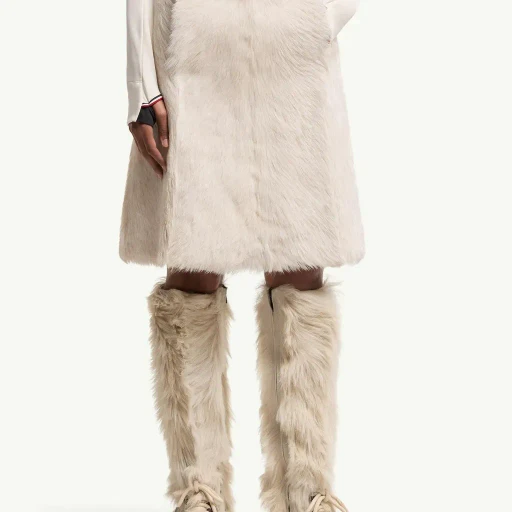 Shearling Knee-Length Skirt