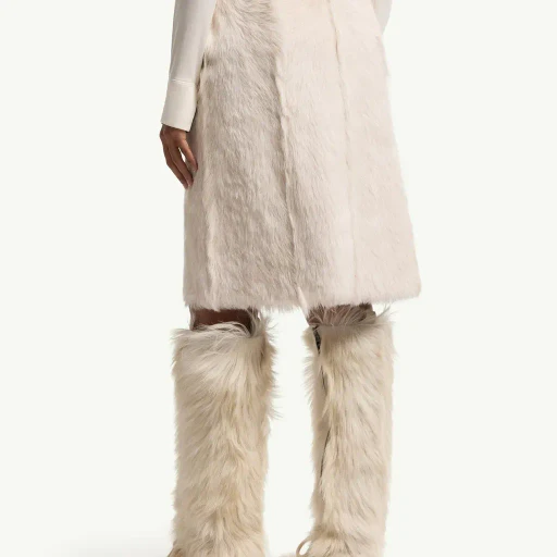 Shearling Knee-Length Skirt
