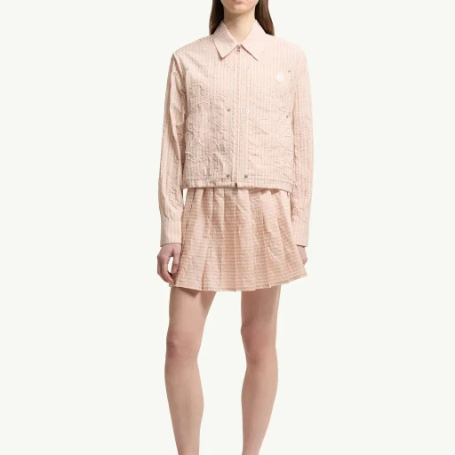Vichy Cotton Blend Pleated Mini Skirt