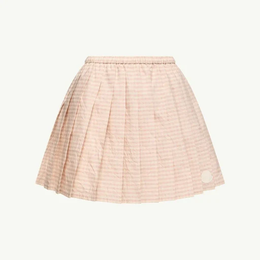 Vichy Cotton Blend Pleated Mini Skirt