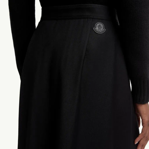 Wool Gabardine Knee-Length Skirt