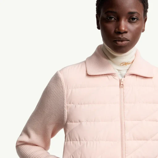 Diagonal-Quilted Padded Wool Cardigan