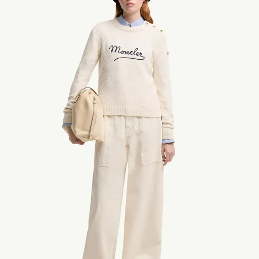Embroidered Logo Cotton Blend Jumper