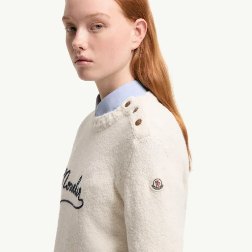 Embroidered Logo Cotton Blend Jumper