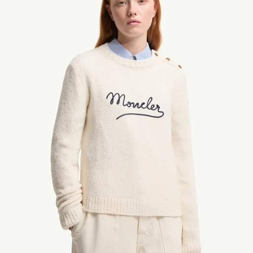 Embroidered Logo Cotton Blend Jumper