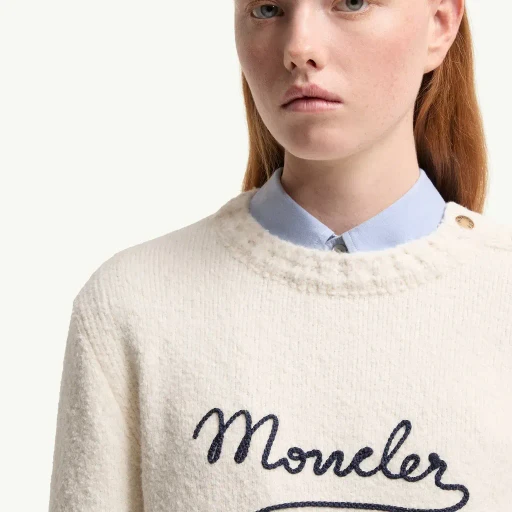 Embroidered Logo Cotton Blend Jumper