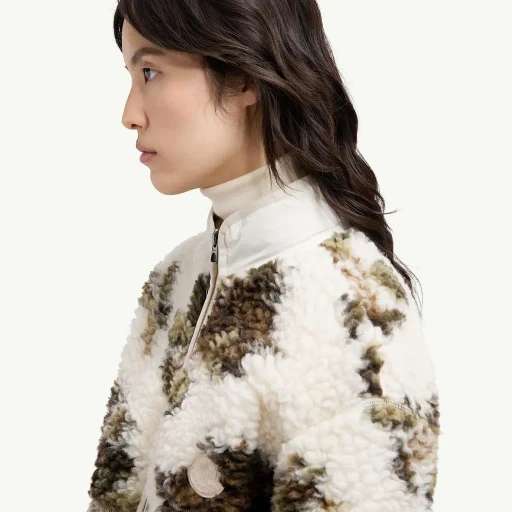 Floral Print Padded Wool Blend Jumper