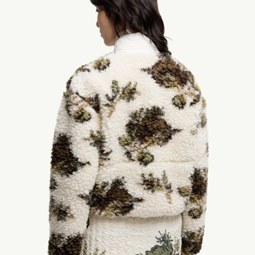 Floral Print Padded Wool Blend Jumper