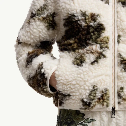 Floral Print Padded Wool Blend Jumper