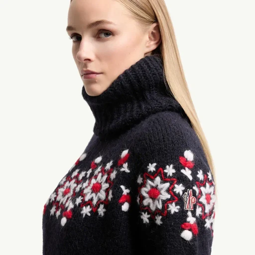 Hand-Embroidered Alpaca & Wool Turtleneck Jumper