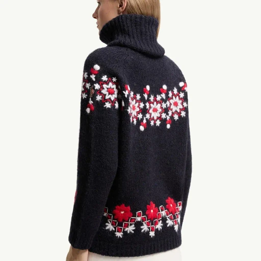 Hand-Embroidered Alpaca & Wool Turtleneck Jumper