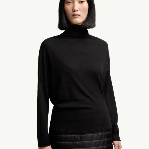 Moncler + Qiu Hao Wool & Silk Polo Neck Jumper