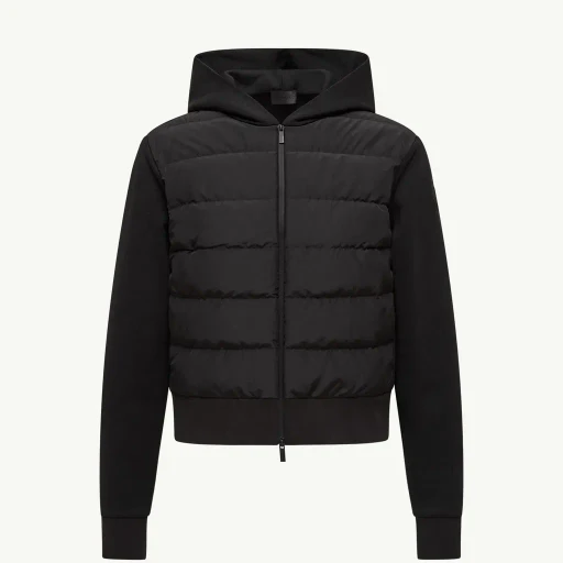 Padded Cotton Zip-Up Hoodie