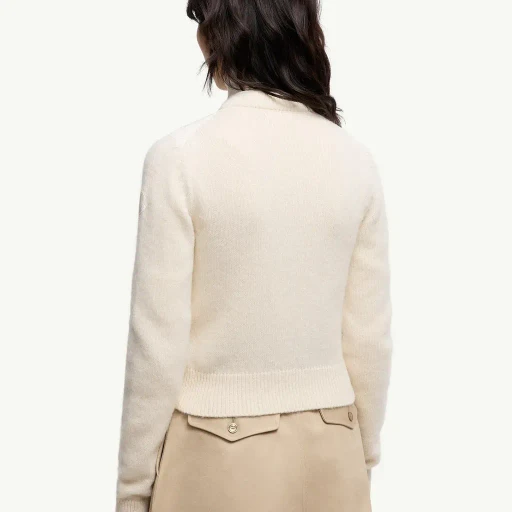 Padded Wool Blend Zip-Up Cardigan