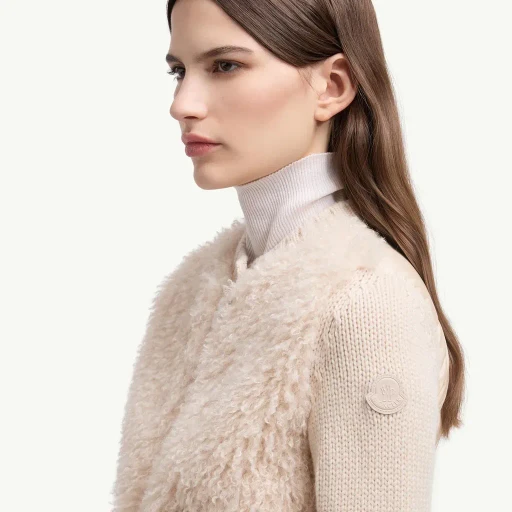 Padded Wool & Teddy Cardigan