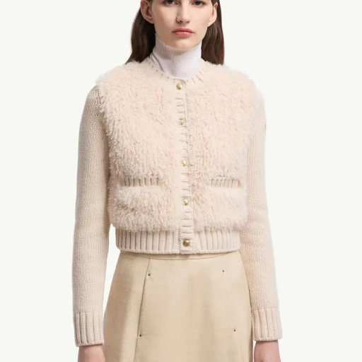 Padded Wool & Teddy Cardigan