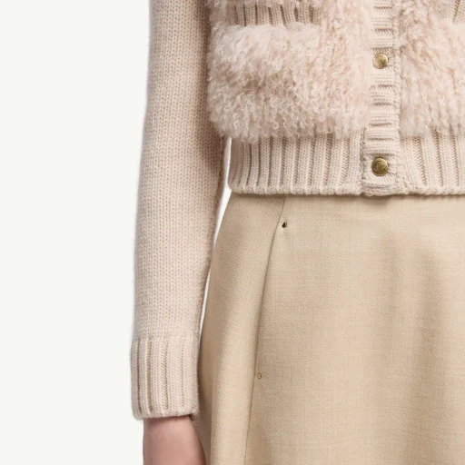 Padded Wool & Teddy Cardigan
