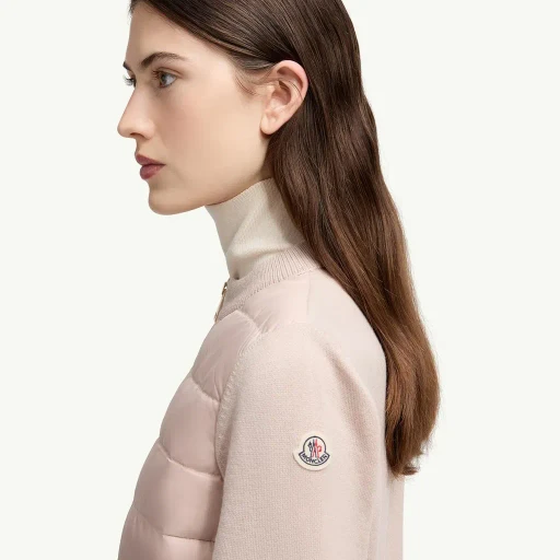Padded Wool Zip-Up Cardigan