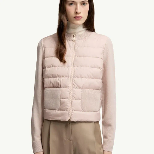 Padded Wool Zip-Up Cardigan