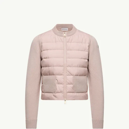 Padded Wool Zip-Up Cardigan