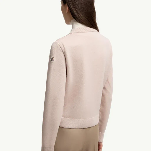 Padded Wool Zip-Up Cardigan
