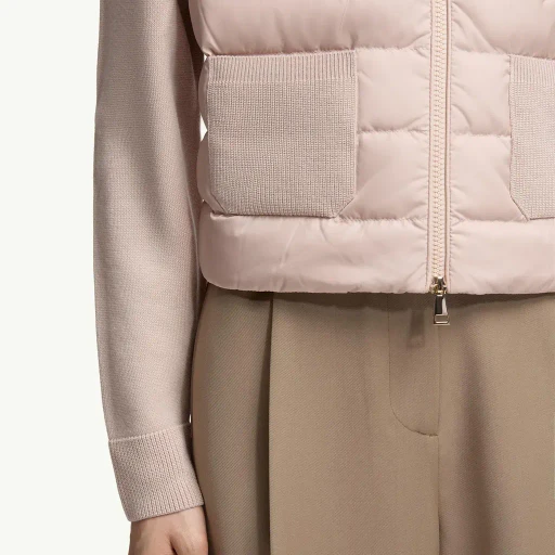 Padded Wool Zip-Up Cardigan
