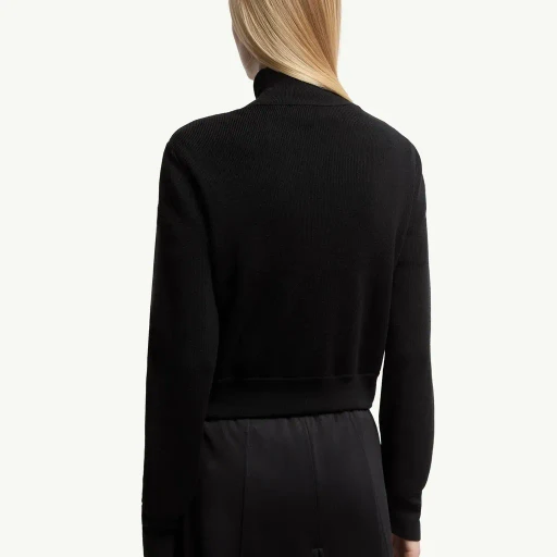 Padded Wool Zip-Up Cardigan