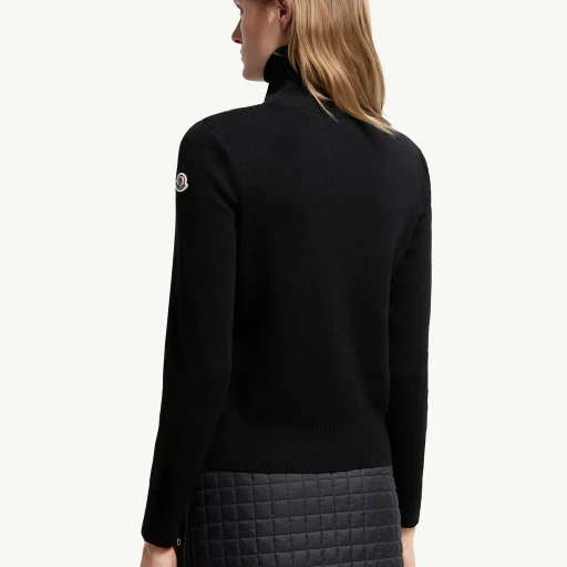 Padded Wool Zip-Up Cardigan