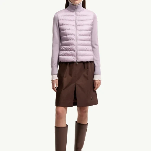 Padded Wool Zip-Up Cardigan