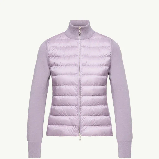 Padded Wool Zip-Up Cardigan