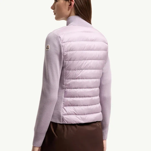 Padded Wool Zip-Up Cardigan