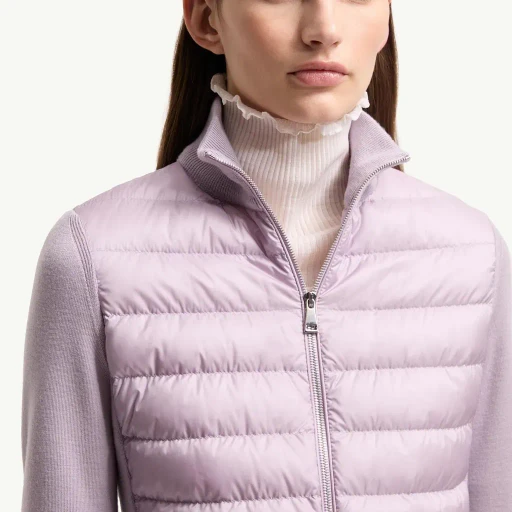 Padded Wool Zip-Up Cardigan