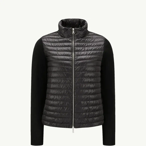 Padded Wool Zip-Up Cardigan