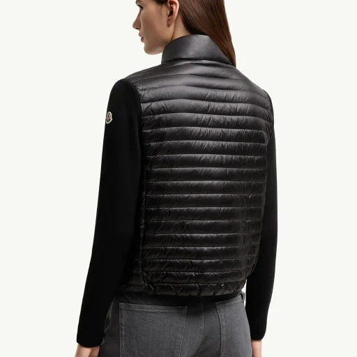 Padded Wool Zip-Up Cardigan
