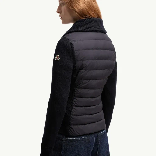 Padded Wool Zip-Up Cardigan