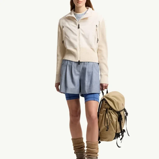Padded Zip-Up Cotton Cardigan