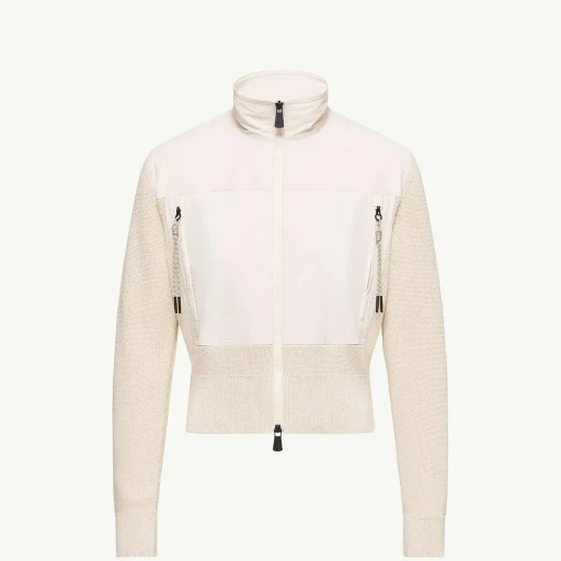 Padded Zip-Up Cotton Cardigan