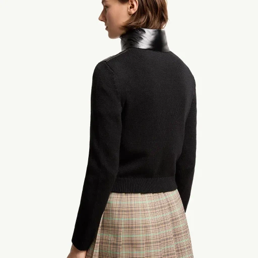 Padded Zip-Up Wool Cardigan