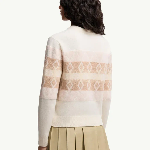 Wool Jacquard V-Neck Sweater