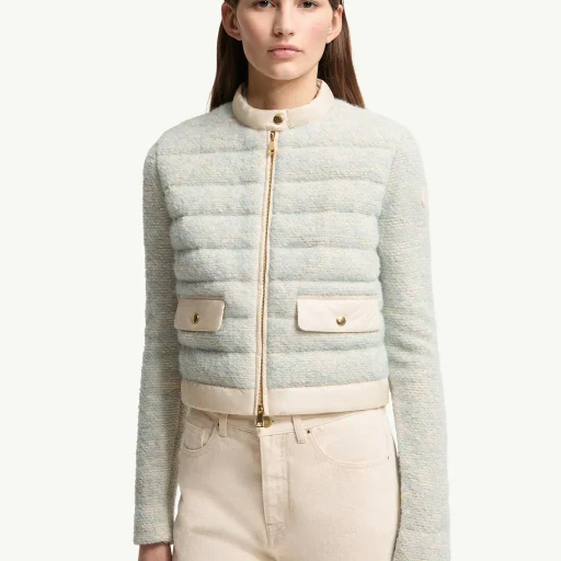 Wool & Alpaca Blend Padded Zip-Up Cardigan