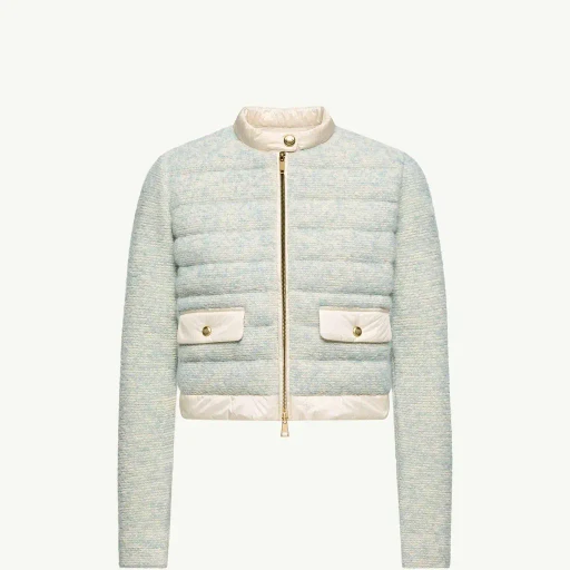 Wool & Alpaca Blend Padded Zip-Up Cardigan