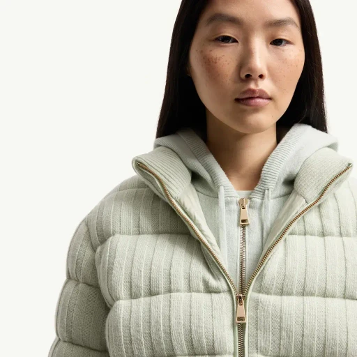 Wool & Cashmere Blend Padded Cardigan