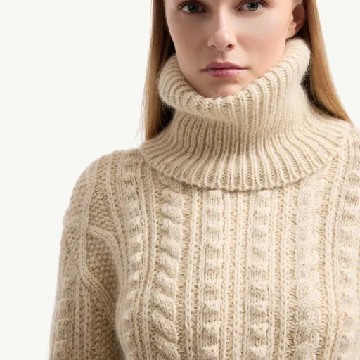 Wool & Mohair Blend Polo Neck Jumper
