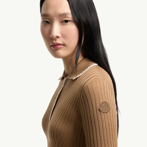 Wool Long Sleeve Polo Shirt