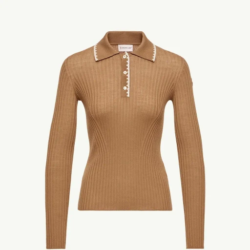 Wool Long Sleeve Polo Shirt