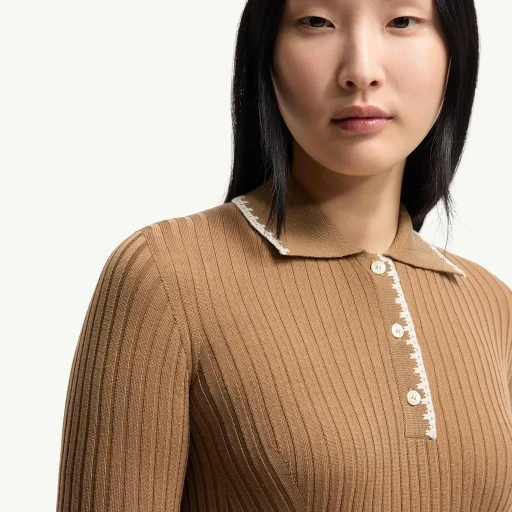 Wool Long Sleeve Polo Shirt