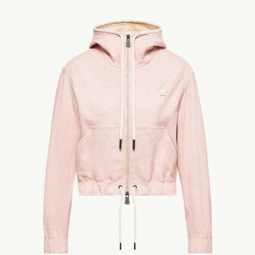 Linen & Cotton Blend Zip-Up Hoodie